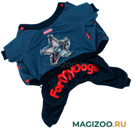 FOR MY DOGS костюм для собак утепленный Звезда синий FW912-2020 (10)