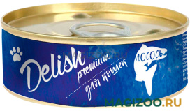 Влажный корм (консервы) DELISH PREMIUM CAT для взрослых кошек с лососем (100 гр)
