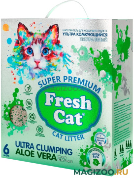 FRESH CAT ALOE VERA наполнитель комкующийся для туалета кошек с ароматизатором (6 л)