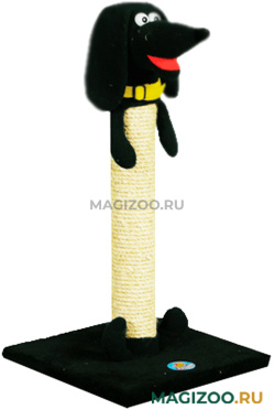 Когтеточка столбик Зооник напольная Собака для кошек 34 х 34 х 65 см сизаль (1 шт)