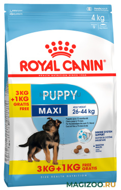 Сухой корм ROYAL CANIN MAXI PUPPY для щенков крупных пород (3 + 1 кг)