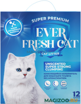 EVER FRESH CAT наполнитель комкующийся для туалета кошек без запаха (12 л)