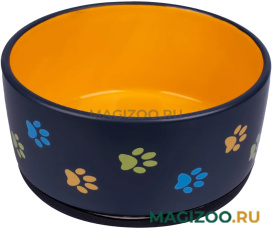 Миска керамическая Mr.Kranch для собак черная с оранжевым 1 л (1 шт)