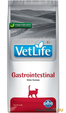 Сухой корм FARMINA VET LIFE FELINE GASTROINTESTINAL для взрослых кошек при заболеваниях желудочно-кишечного тракта (10 кг)