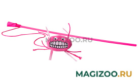 Игрушка-дразнилка для кошек Rogz Catnip Flossy Grinz Wand плюшевая с кошачьей мятой, розовая CTT04-K (1 шт)