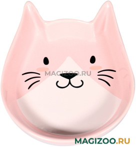 Миска керамическая Mr.Kranch для кошек Мордочка кошки розовая 250 мл (1 шт)