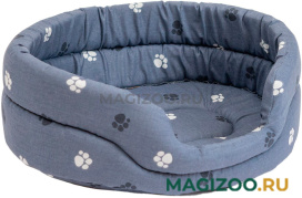 Лежак для собак и кошек Дарэленд овальный стеганый серый хлопок 75 х 60 х 18 см (1 шт)