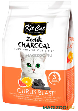 KIT CAT ZEOLITE CHARCOAL CITRUS BLAST наполнитель комкующийся для туалета кошек с ароматом цитруса (4 кг)