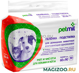 Пеленки впитывающие для животных Petmil 60 х 90 см 30 шт (1 шт)