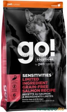 Сухой корм GO! SOLUTIONS SENSITIVITIES беззерновой для собак и щенков всех пород с чувствительным пищеварением с лососем (1,59 кг)