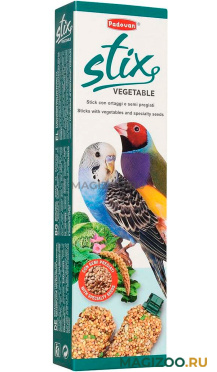 PADOVAN STIX VEGETABLE COCORITE палочки лакомство для волнистых попугаев с овощами 2 х 40 гр (1 шт)