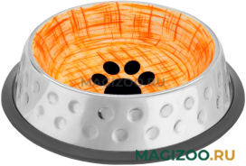 Миска металлическая Mr.Kranch Candy на резинке с керамическим покрытием оранжевая 1,9 л (1 шт)