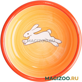 Миска для грызунов керамическая Mr.Kranch Кролик оранжевая 140 мл (1 шт)
