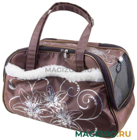 DOGMAN сумка-переноска модельная № 7М, зима, иск. мех, коричневая, 38 х 18 х 26 см (1 шт)
