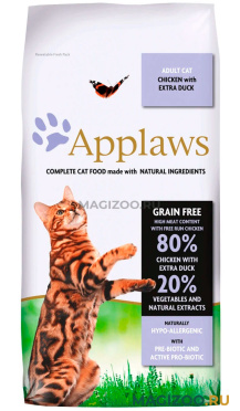 Сухой корм APPLAWS ADULT CAT CHICKEN & DUCK GRAINFREE беззерновой для взрослых кошек с курицей и уткой (2 кг)