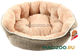 Лежак для животных Pet Choice с двухсторонней подушкой меховой бежевый 75 х 65 х 24 см (1 шт)