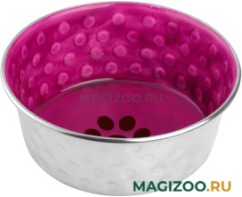 Миска металлическая Mr.Kranch Candy на резинке с керамическим покрытием пурпурная 0,4 л (1 шт)
