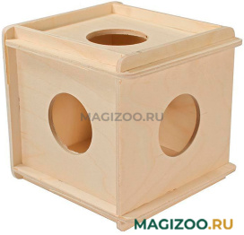 Игрушка для грызунов Дарэлл кубик большой деревянный 12 х 12 х 13,5 см (1 шт)