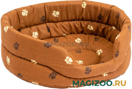 Лежак для собак и кошек Дарэленд овальный стеганый коричневый хлопок 75 х 60 х 18 см (1 шт)