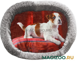 Лежак для собак PerseiLine Rich Breed Дизайн № 6 принт 40 овальный 67 х 49 х 16 см (1 шт)