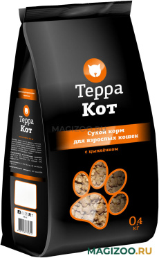 Сухой корм ТЕРРА КОТ для взрослых кошек с цыпленком (0,4 кг)