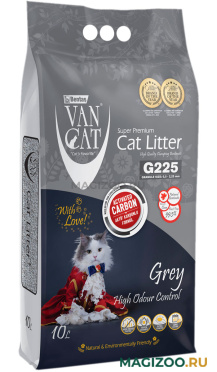 VAN CAT GREY наполнитель комкующийся для туалета кошек с активированным углем без пыли (8,5 кг)