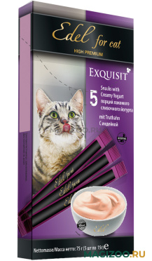 Лакомство EDEL FOR CAT для кошек сливочный йогурт с индейкой 75 гр (1 шт)