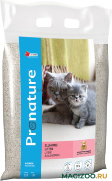 PRONATURE наполнитель комкующийся для туалета кошек с ароматом детской присыпки  (6 кг)
