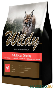 Сухой корм WILDY ADULT CAT OBESITY диетический для взрослых кошек с курицей (1 кг)