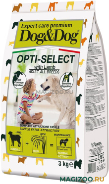 Сухой корм DOG&DOG EXPERT PREMIUM OPTI-SELECT для взрослых собак всех пород с ягненком (3 кг)