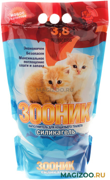 ЗООНИК СИЛИКАГЕЛЬ наполнитель силикагелевый для туалета кошек Китай (3,8 л)