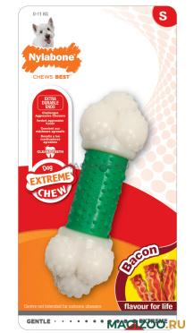 Игрушка для собак Nylabone Extreme Chew Double Action Chew косточка экстра-жесткая с ароматом бекона S (1 шт)