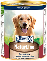 HAPPY DOG NATUR LINE для взрослых собак с телятиной, сердцем, печенью и рубцом (970 гр)