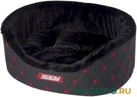 Лежак для собак и кошек Xody Премиум Карбон № 2 черный/красный 49 х 38 х 16 см (1 шт)