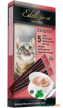 Лакомство EDEL FOR CAT для кошек крем-суп с ягненком и клюквой 75 гр (1 шт)