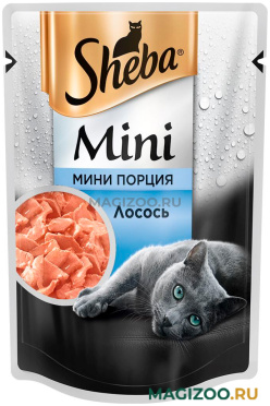 Влажный корм (консервы) SHEBA MINI ПОРЦИЯ для взрослых кошек с лососем пауч (50 гр)