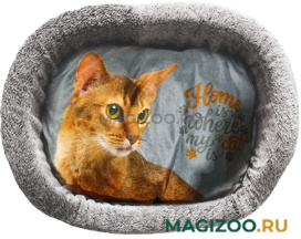 Лежак для кошек PerseiLine Rich Breed Дизайн № 3 принт 22 овальный 44 х 33 х 16 см (1 шт)