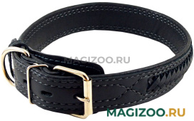 Ошейник для собак кожаный плетеный черный шир. 45 мм ZooMaster (60 см)