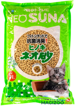 Neo Loo Life Neo Suna наполнитель комкующийся для туалета кошек на основе дробленой древесины кипариса (6 л)