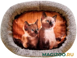 Лежак для кошек PerseiLine Rich Breed Дизайн № 3 принт 20 овальный 44 х 33 х 16 см  (1 шт)