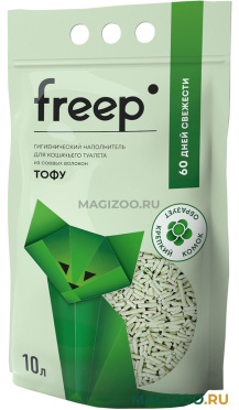 FREEP ТОФУ наполнитель комкующийся для туалета кошек с ароматом зеленого чая (10 л)