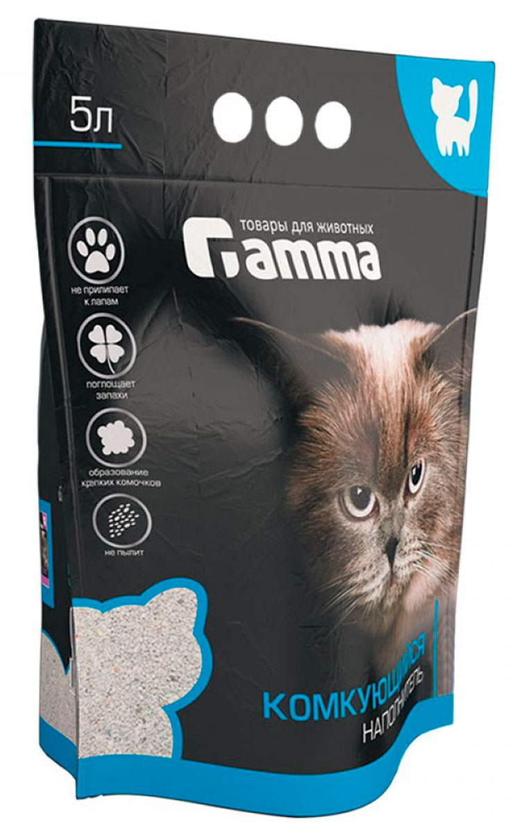 

Gamma наполнитель комкующийся для туалета кошек (5 л)