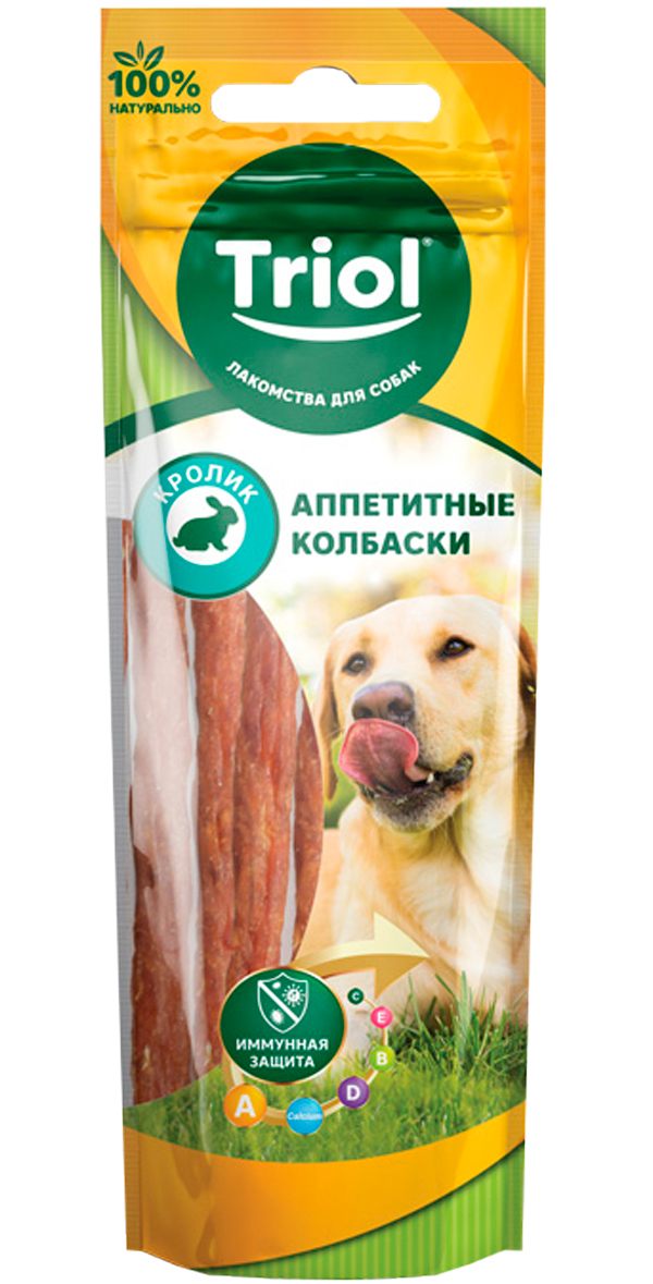 

Лакомство Triol для собак колбаски аппетитные с кроликом 40 гр (1 шт)