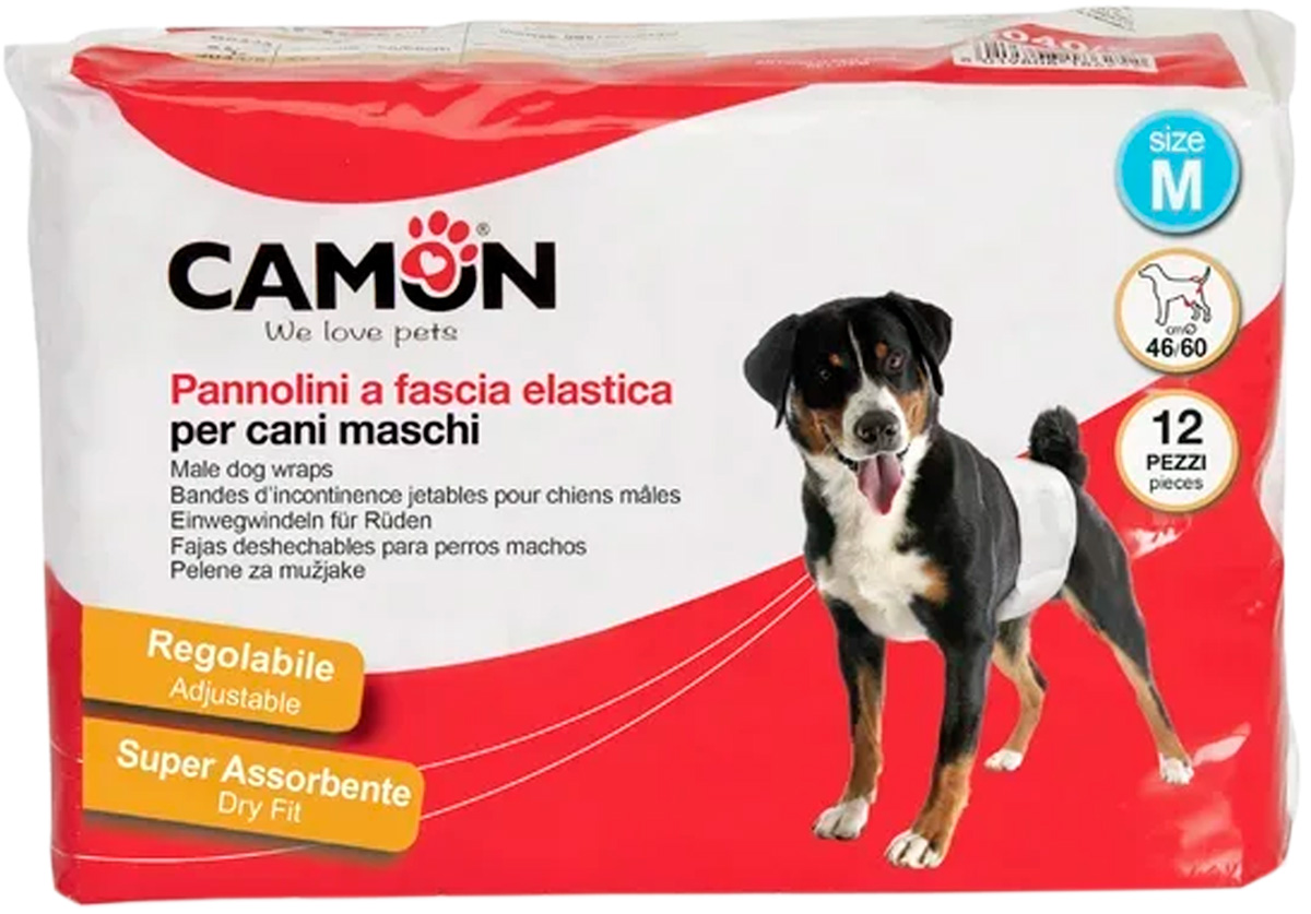 

Подгузники впитывающие на резинке для кобелей Camon №2 46 – 60 см 12 шт (1 шт)