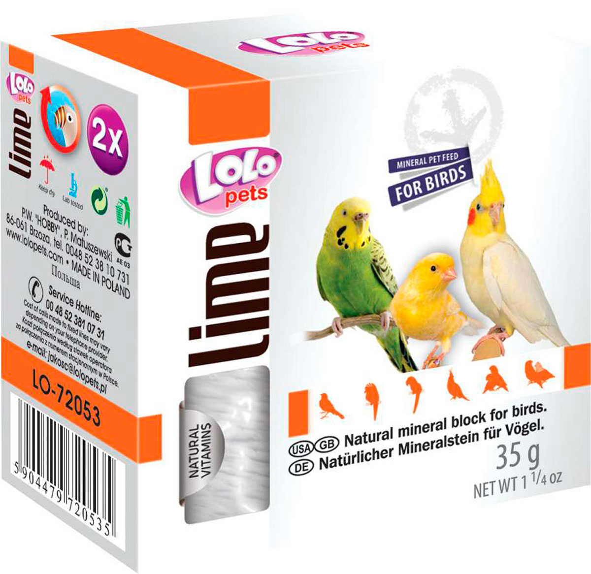 

Lolo Pets Lime минеральный камень для птиц натуральный 35 гр (1 шт)