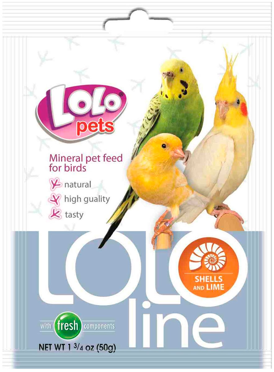 

Lolo Pets Lololine минеральная смесь для птиц с ракушками и кальцием (50 гр)