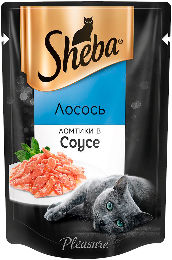 

Sheba Pleasure для взрослых кошек ломтики в соусе с лососем (85 гр)