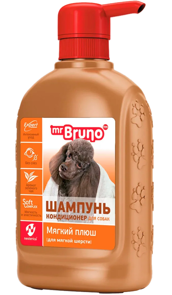 

Mr.BRUNO мягкий плюш шампунь-кондиционер для мягкошерстных собак (350 мл)