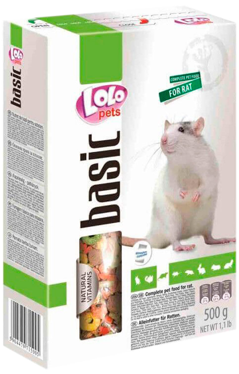 Lolo Pets Basic корм для декоративных крыс коробка (500 гр)