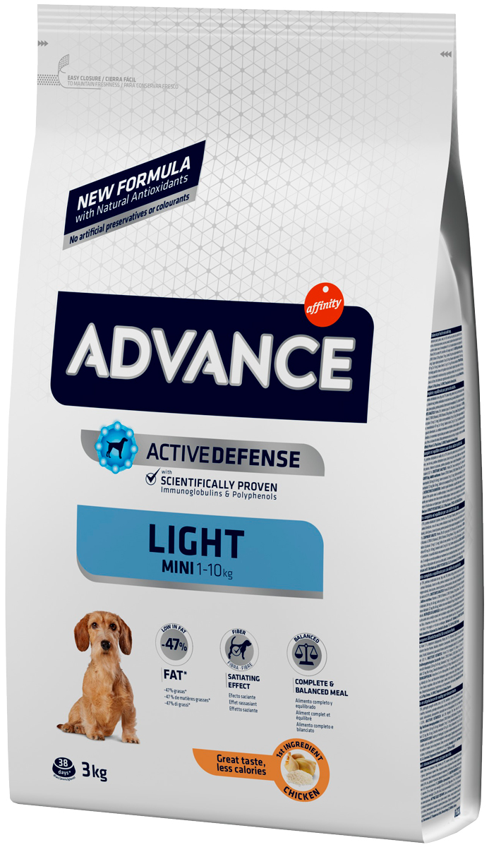 Advance Mini Light Adult Chicken & Rice диетический для взрослых собак маленьких пород с курицей и рисом (3 кг)